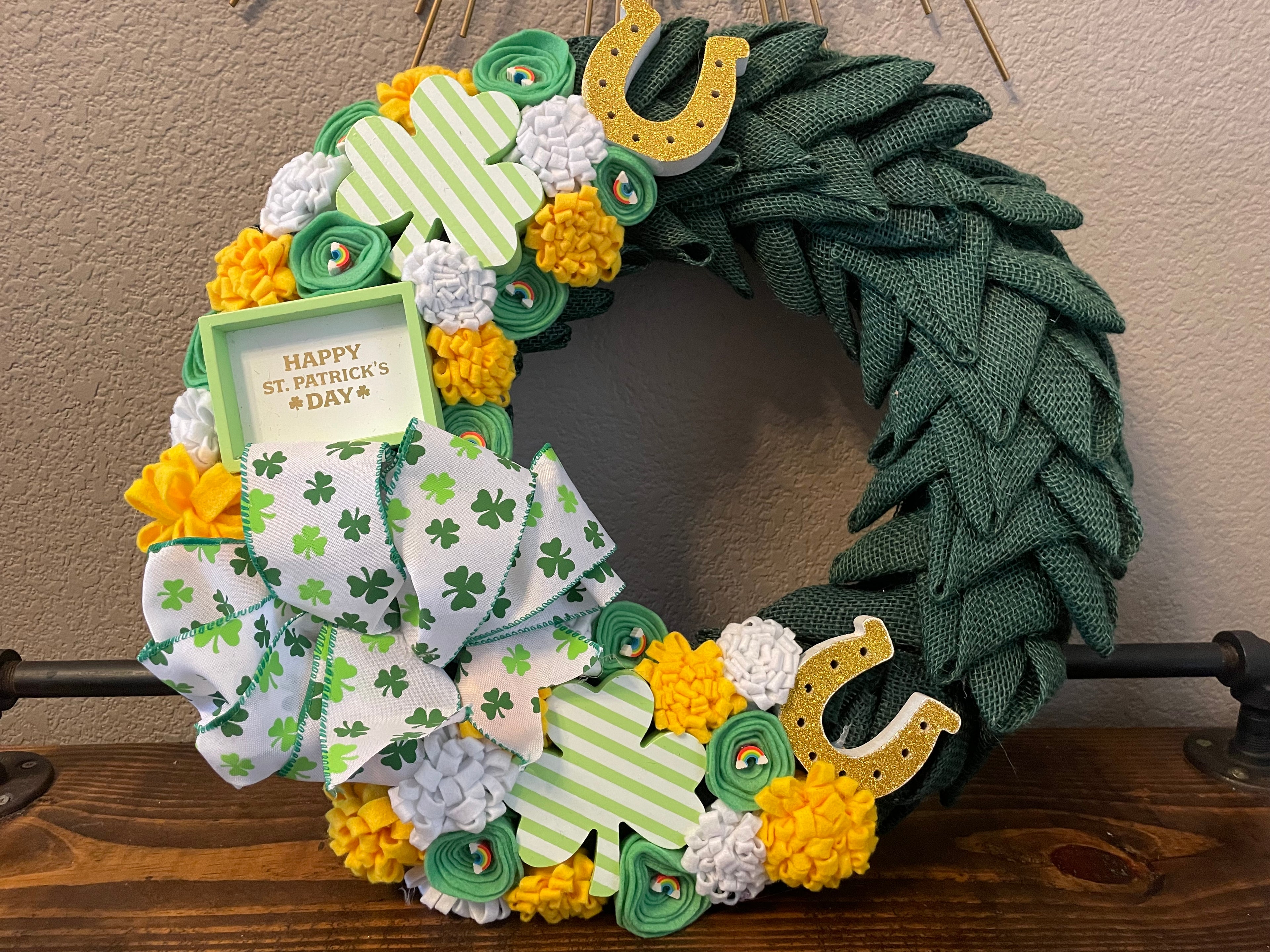 St. Patrick’s Day burlap wreath