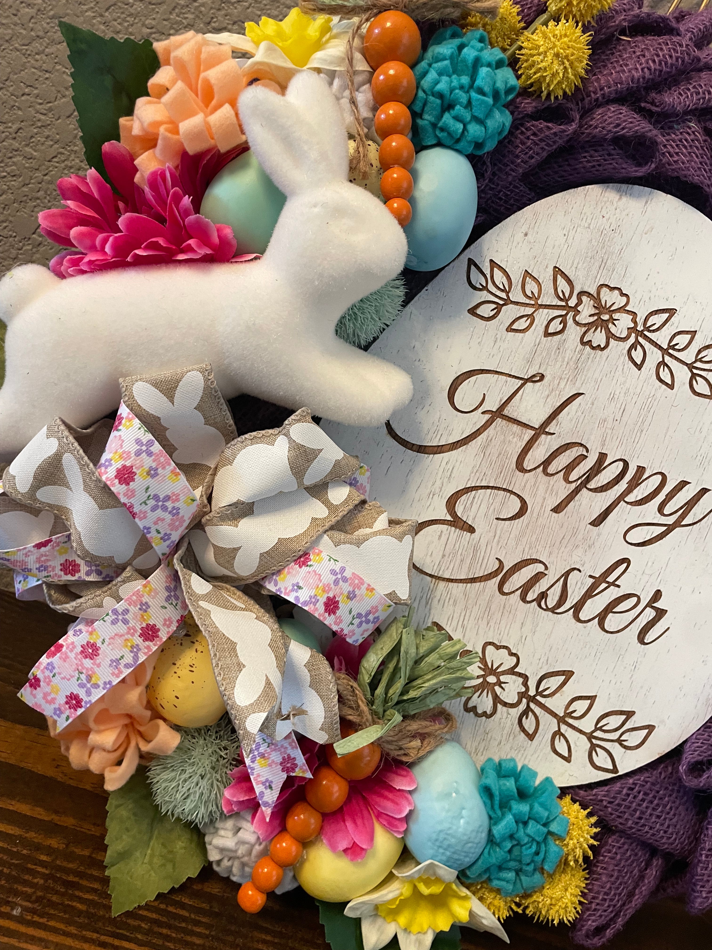 Easter burlap wreath