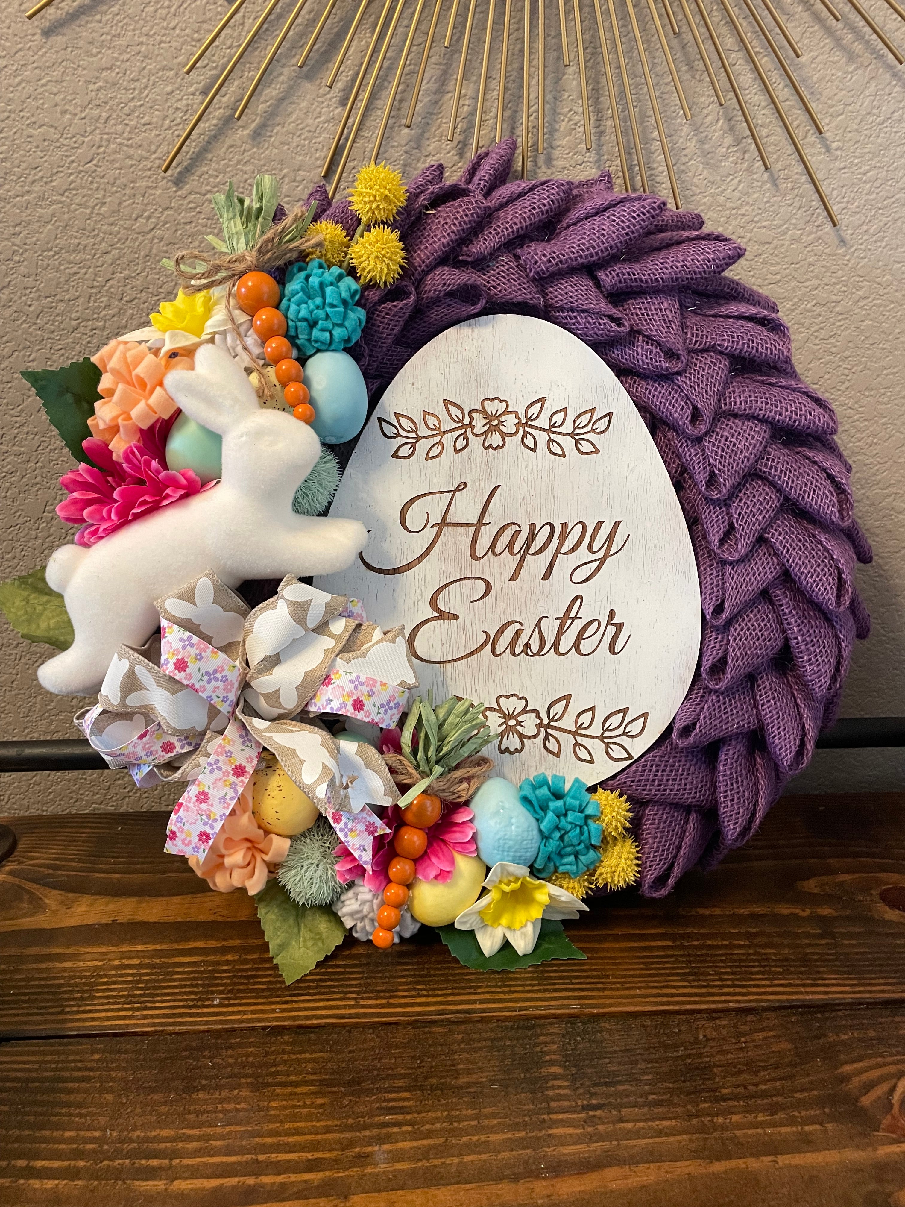 Easter burlap wreath