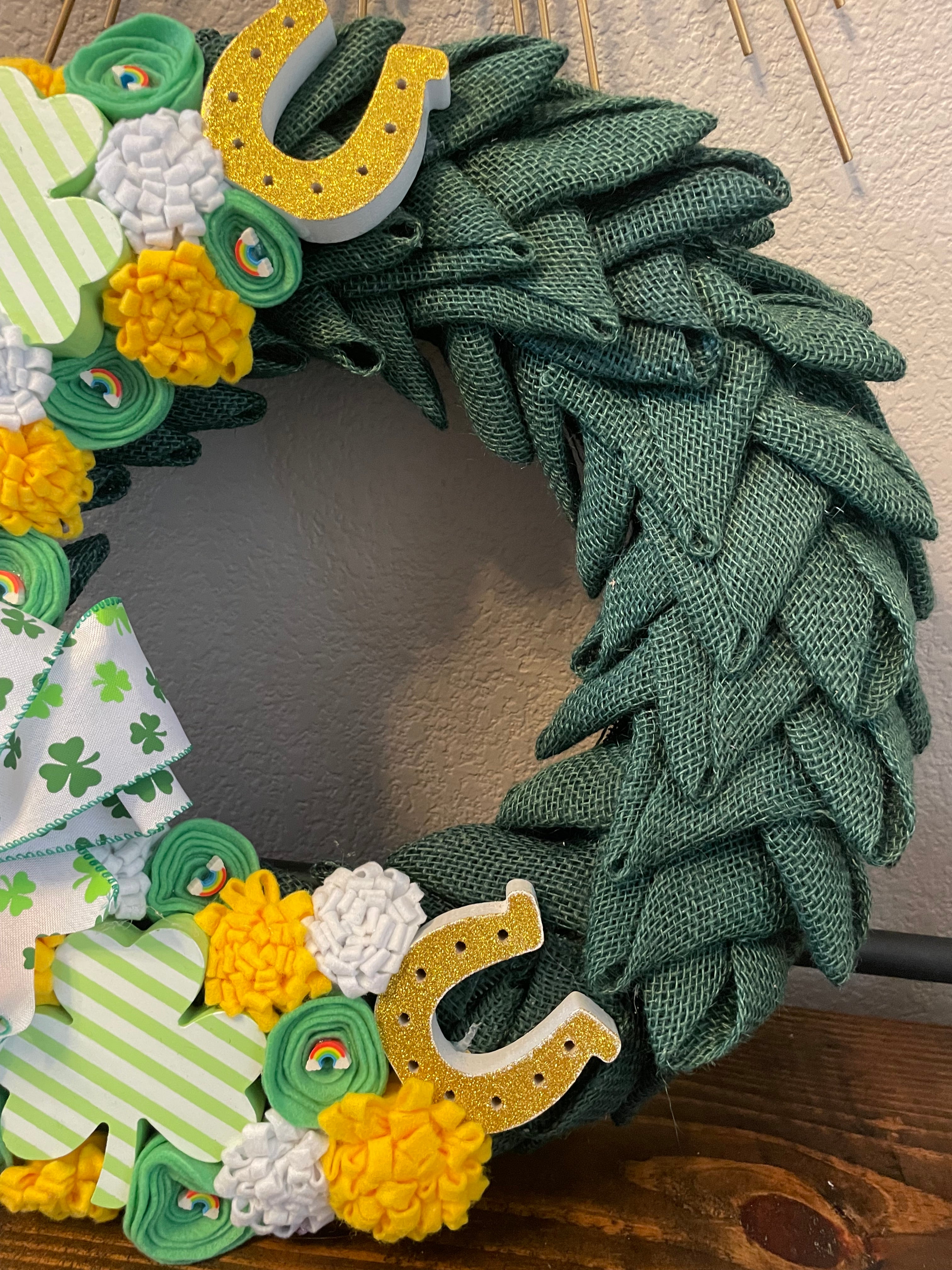 St. Patrick’s Day burlap wreath